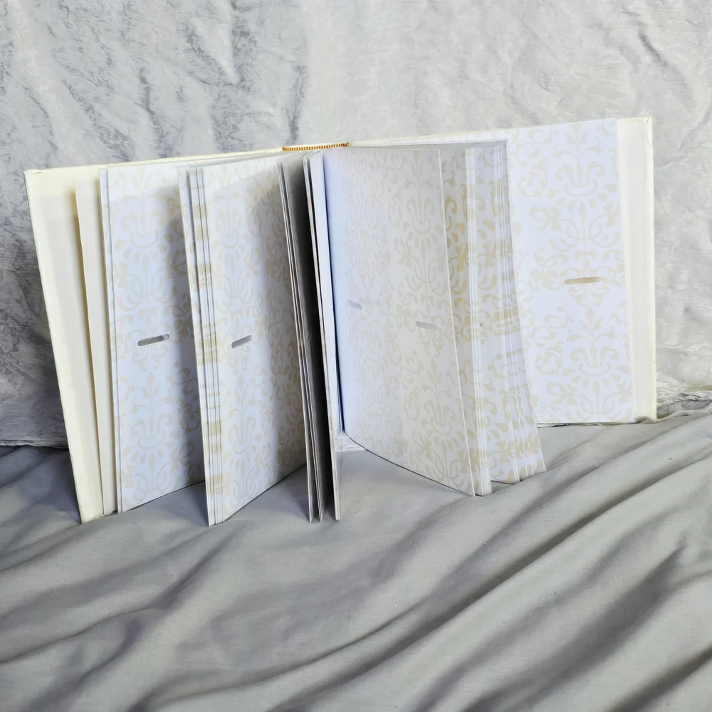 COMING SOON Elegant White Damask Photo Album 9x9 Wedding Keepsake Memory Book